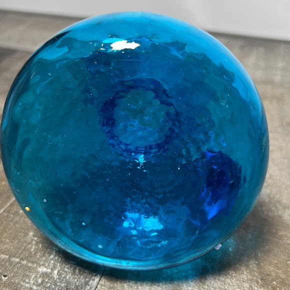 Small Blue Hand Blown Glass Pitcher Unique Design - Picture 7 of 7